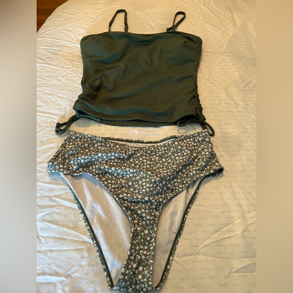 Cupshe Sage Green Two-Piece Swimsuit
